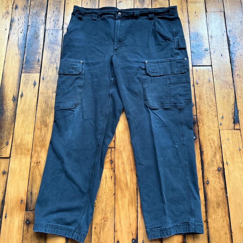 Duluth Men’s 44x32 (Fits 40x30) Flex Fire Hose Cargo Pants Relaxed Black Faded